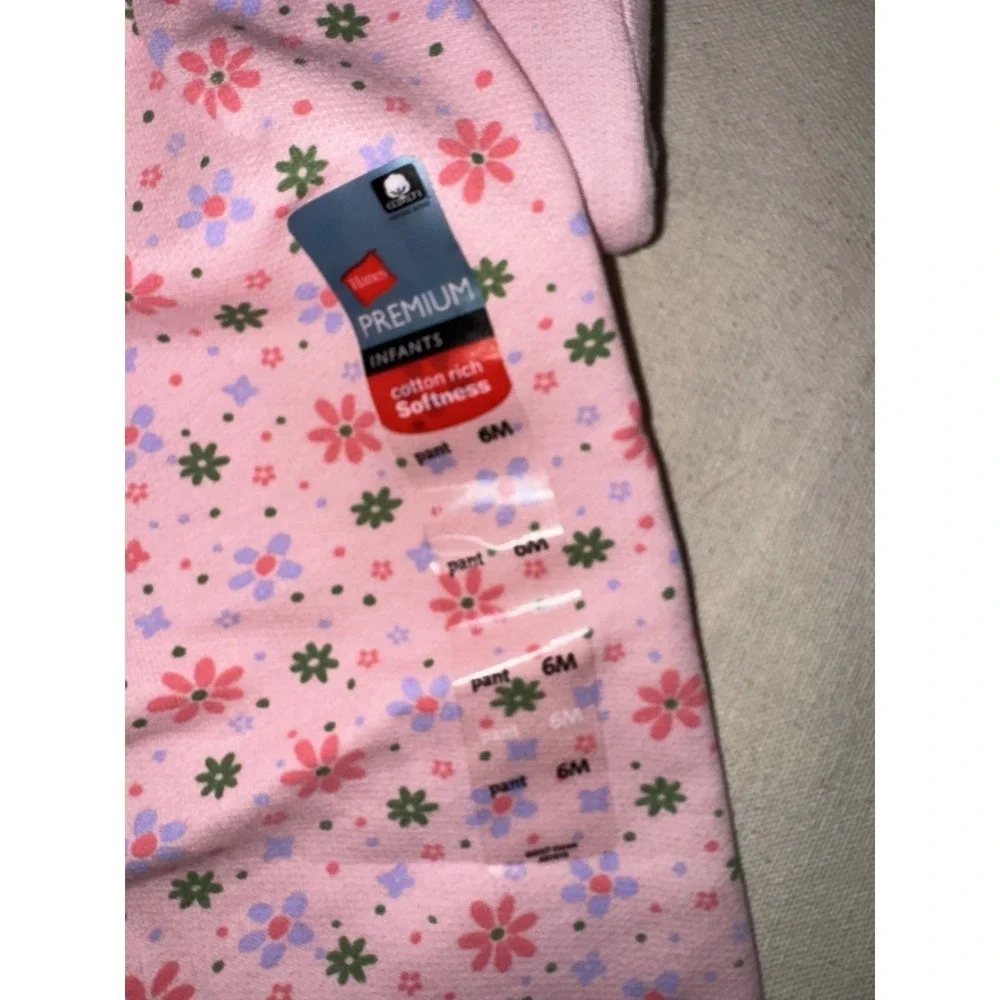 Vintage Hanes‎ Her Way Premium Sweatshirt Pants Girls 6 mo Cutie Pie Pink Outfit
